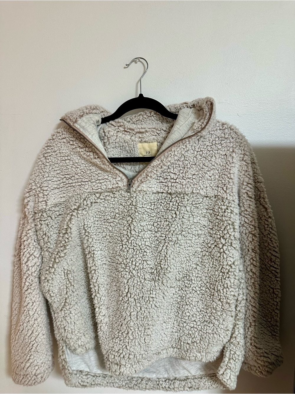 Thread & Supply Cream Sherpa Half-Zip Pullover Jacket